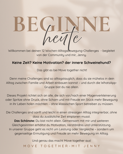 Probewoche, 7 Tage testen - Deine 12-Wochen-Alltagsbewegung/Wohlfühl-Challenges