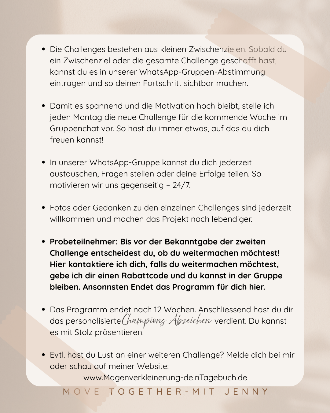 Probewoche, 7 Tage testen - Deine 12-Wochen-Alltagsbewegung/Wohlfühl-Challenges
