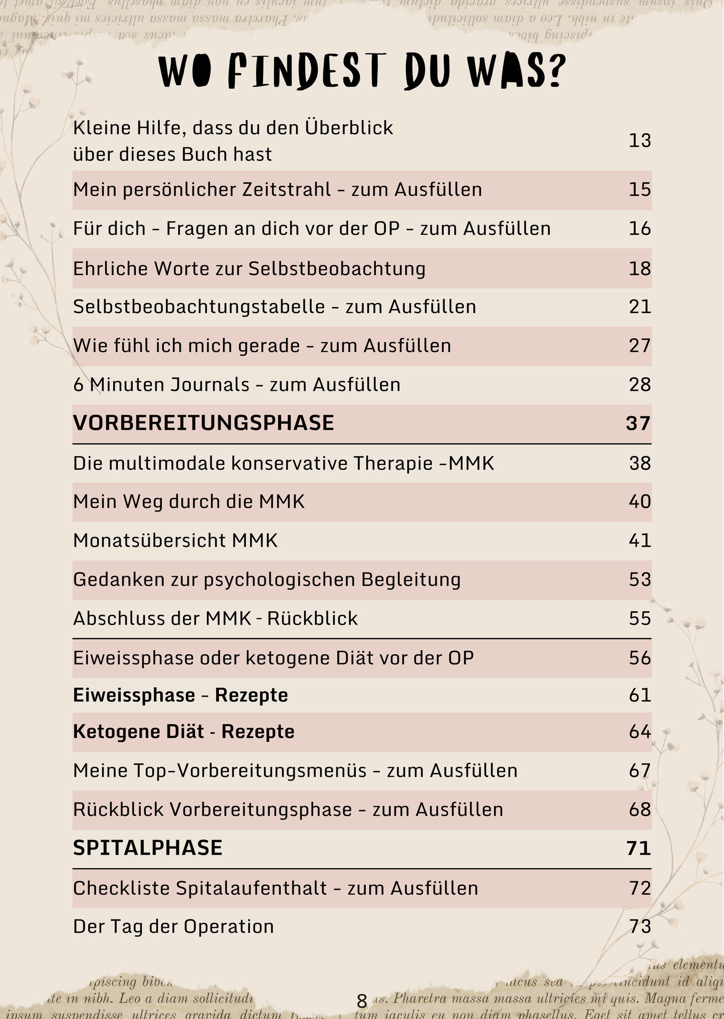 Digitale Ausgabe (PDF/digital ausfüllbar) - Dein Sach- & Tagebuch zur Magenverkleinerung