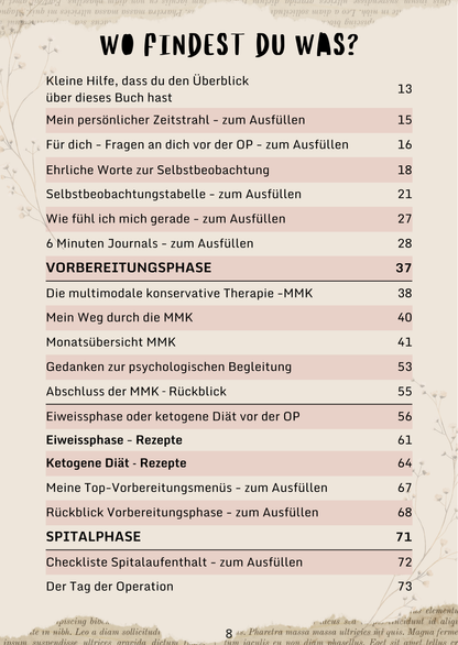 Digitale Ausgabe (PDF/digital ausfüllbar) - Dein Sach- & Tagebuch zur Magenverkleinerung