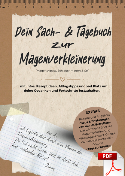 Digitale Ausgabe (PDF/digital ausfüllbar) - Dein Sach- & Tagebuch zur Magenverkleinerung